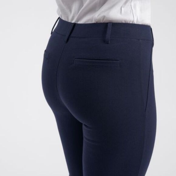 Betabrand Dress Pants Straight Leg Yoga Pants Navy W0076-SF Size Medium Petite - Picture 2 of 11
